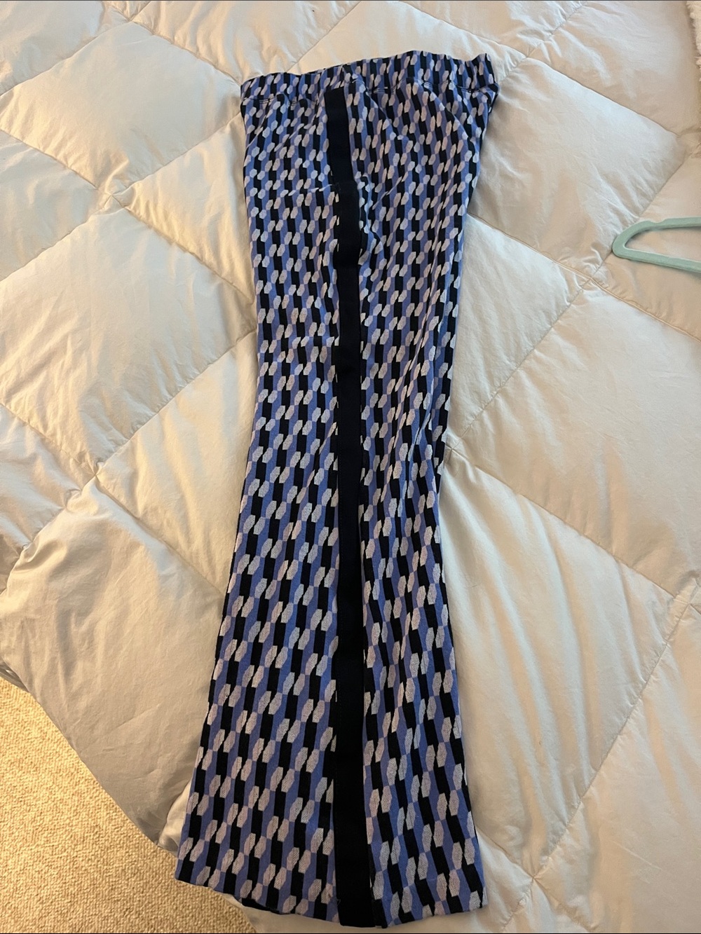 Anthropology Patterned Blue Flare Pants